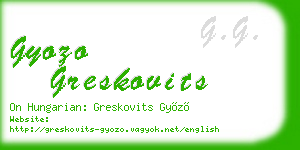 gyozo greskovits business card